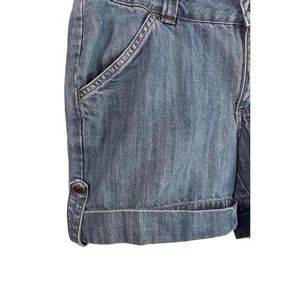 VF Jeanswear Women 8 Medium Blue Denim Pockets 100% Cotton Roll Tabs Shorts - Picture 3 of 8